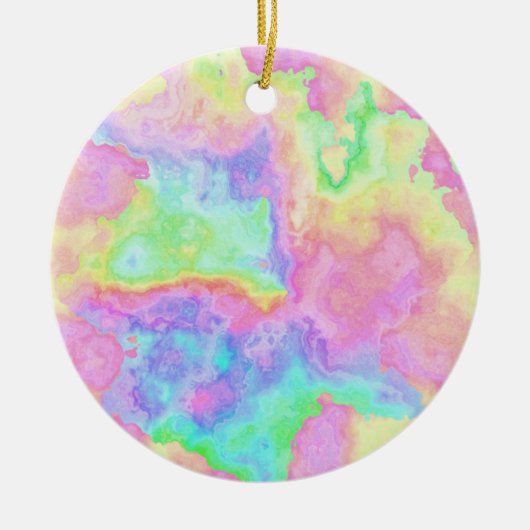 Rainbow Tie Dye Marble Stone Pastels Keramisch Ornament (Voorkant)