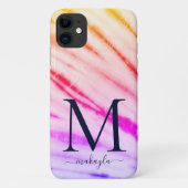 Rainbow Tie Dye Monogram  Case-Mate iPhone Case (Achterkant)