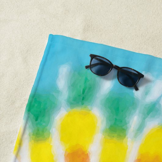 Rainbow Tie Dye Party Strandlaken (In situ)