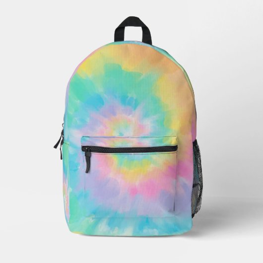 Rainbow Tie Dye Pattern Gepersonaliseerd Bedrukte Rugzak (Voorkant)
