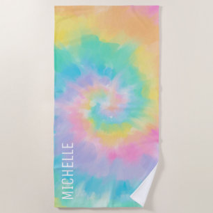 Rainbow Tie Dye Pattern Gepersonaliseerd Strandlaken