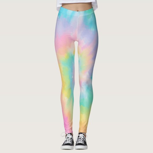 Rainbow Tie Dye Pattern Leggings (Voorkant)