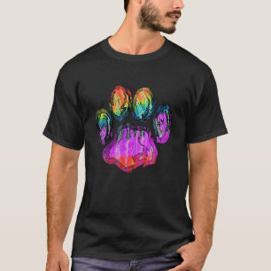 Rainbow Tie Dye Paw Print T-shirt