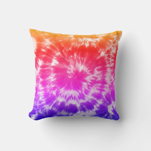 Rainbow Tie Dye Psychedelic Pattern Home Decor Kussen (Voorkant)