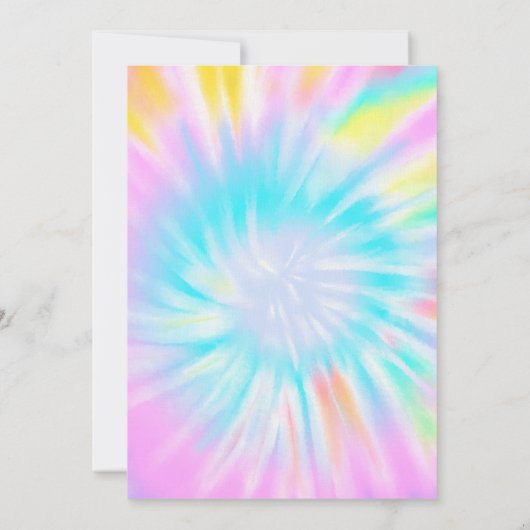 Rainbow Tie Dye Slumber Party Birthday Invitation Kaart (Achterkant)