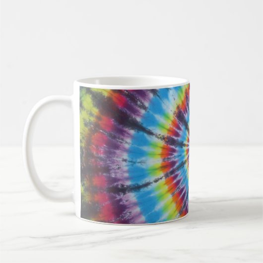 Rainbow Tie Dye Swirl Coffee Mok (Links)