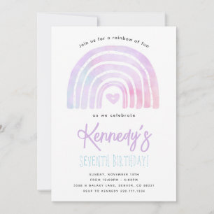 Rainbow Tie Dye verjaardagsfeestje uitnodiging