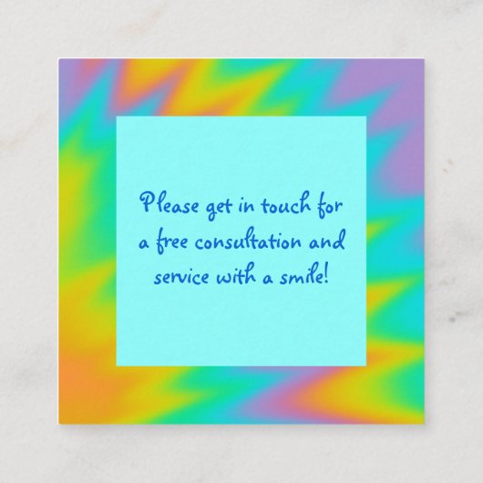 Rainbow Tie Dye Visitekaartje (Achterkant)