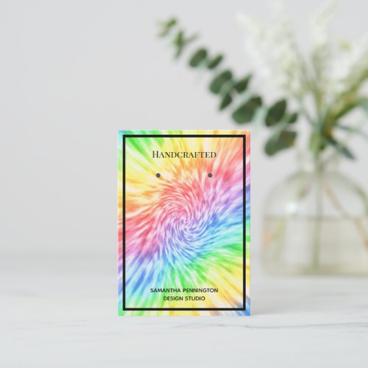 Rainbow Tie Dye Visitekaartje vertoon (Staand voorkant)