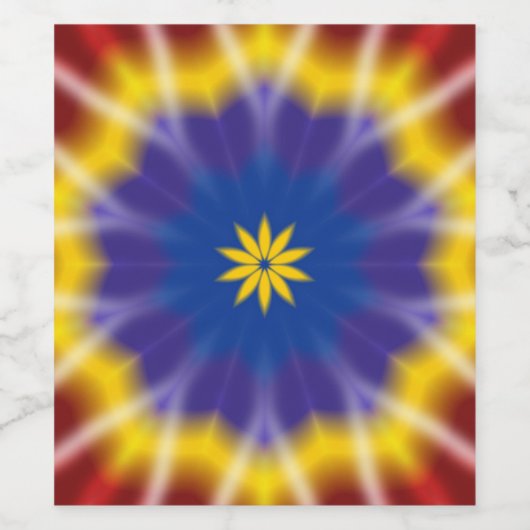 Rainbow Tie Dye Wijn Etiket (Enkel label)