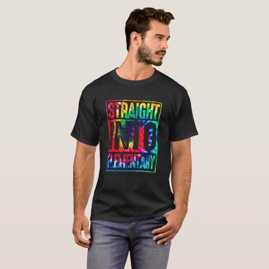 Rainbow Tie-kleurstof recht in het basiselement te T-shirt (Voorkant volledig)