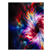 Rainbow TieDye Blackhole Galaxy Glossy Poster (Voorkant)