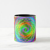 Rainbow Tiedye Fractal Mandala Koffiemok (Midden)