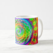 Rainbow Tiedye Fractal Mandala Koffiemok (Voorkant rechts)