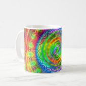 Rainbow Tiedye Fractal Mandala Koffiemok (Voorkant links)