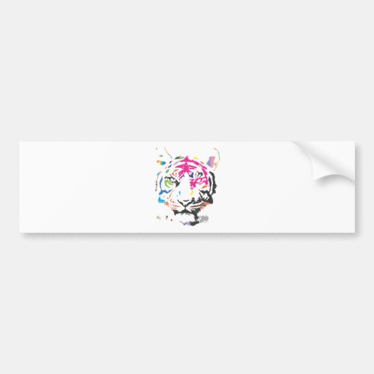 Rainbow Tiger Bumpersticker (Voorkant)