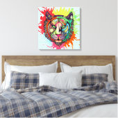 Rainbow Tiger Canvas Afdruk (Insitu (Slaapkamer))