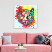 Rainbow Tiger Canvas Afdruk (Insitu (Woonkamer))