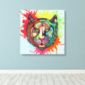 Rainbow Tiger Canvas Afdruk (Insitu (Houten vloer))