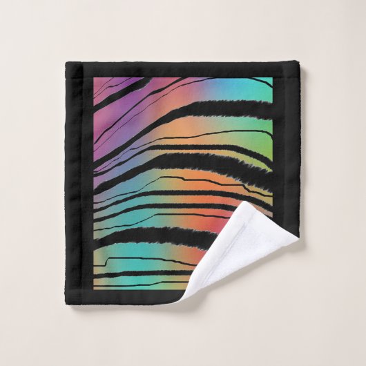 Rainbow Tiger Exotic Animal Print Bad Handdoek (Wasdoekje)