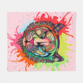 Rainbow Tiger Fleece Deken (Voorkant (Horizontaal))