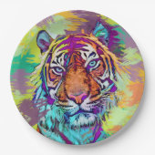 Rainbow tiger Paper Plate Papieren Bordje (Voorkant)