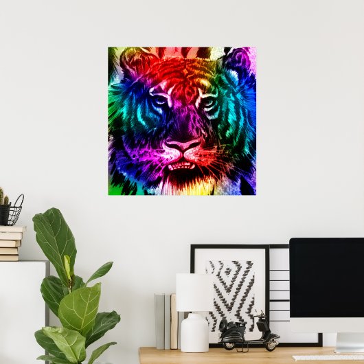 Rainbow Tiger Poster (Thuiskantoor)