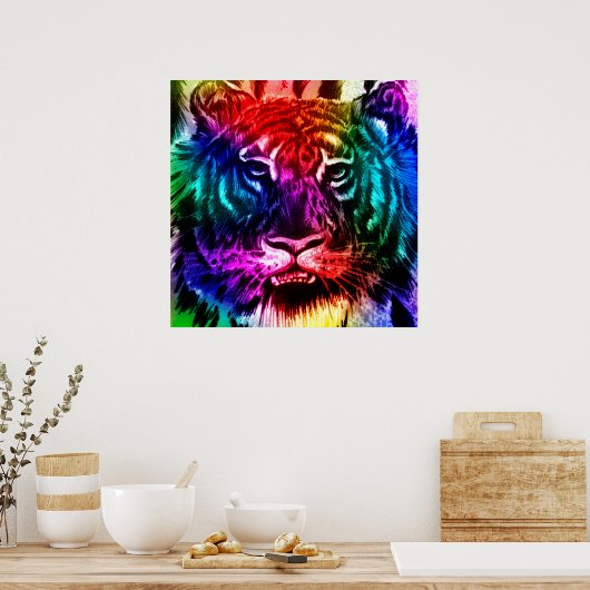 Rainbow Tiger Poster (Keuken)