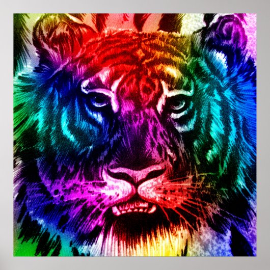 Rainbow Tiger Poster (Voorkant)