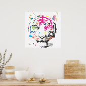 Rainbow Tiger Poster (Keuken)