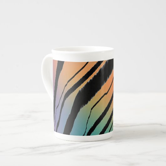 Rainbow Tiger Print Porselein Kop (Links)