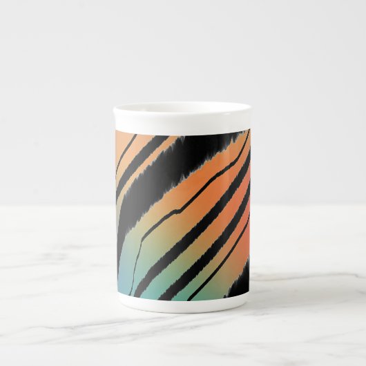 Rainbow Tiger Print Porselein Kop (Voorkant)