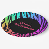 Rainbow Tiger Print Wild Celebation Papieren Bordje (Gekanteld)
