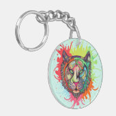 Rainbow Tiger Sleutelhanger (Voorkant Links)