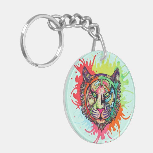 Rainbow Tiger Sleutelhanger (Voorkant Links)