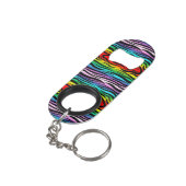 Rainbow Tiger Stripes Mini Flessenopener (Achterkant Gekanteld)