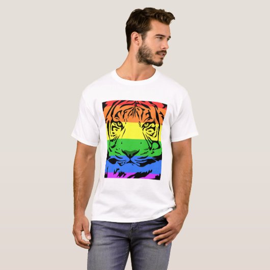 Rainbow Tiger T-shirt (Voorkant volledig)