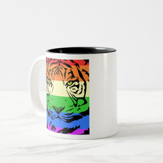Rainbow Tiger Tweekleurige Koffiemok (Voorkant links)