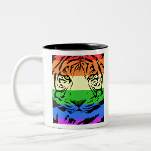Rainbow Tiger Tweekleurige Koffiemok