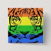 Rainbow Tiger Vierkante Button 5,1 Cm (Voorkant)