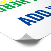 Rainbow Tiger voegt Jouw naam favoriete citaat Wil Poster (Hoek)