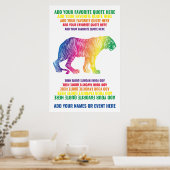 Rainbow Tiger voegt Jouw naam favoriete citaat Wil Poster (Keuken)