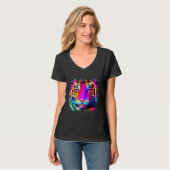 Rainbow Tiger Wilde Life Design T-shirt (Voorkant volledig)