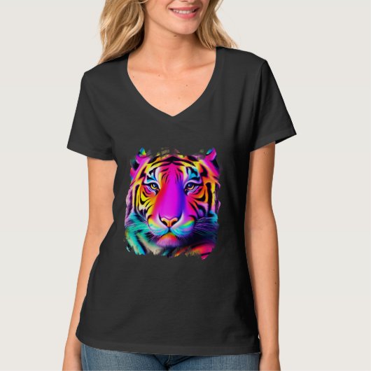Rainbow Tiger Wilde Life Design T-shirt (Voorkant)