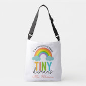 Rainbow Tiny Humans Personalized Crossbody Tas (Voorkant)