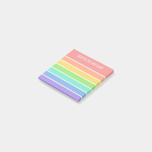 Rainbow To Do List - Aangepaste naam Post-it® Notes (Schuin)