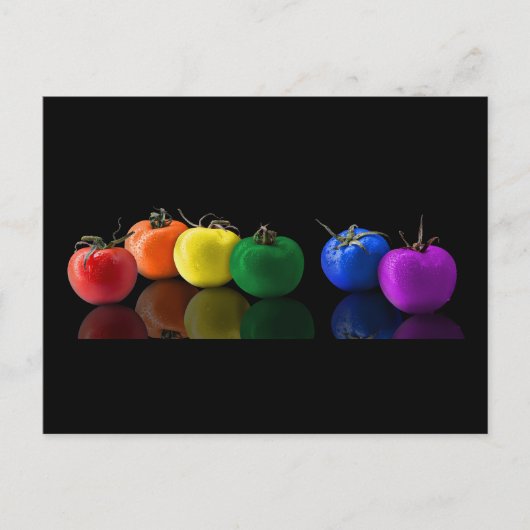 RAINBOW TOMATOES COLORFUL DIGITAL ART WALLPAPER BL BRIEFKAART (Voorkant)