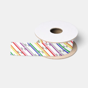 Rainbow Toothbrushes Ribbon Satijnen Lint