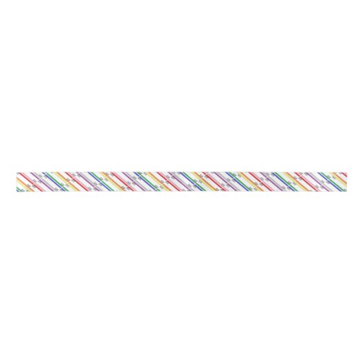 Rainbow Toothbrushes Ribbon Satijnen Lint (Voorkant)