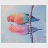 Rainbow Tortelduifjes Decoupage Cadeaupapier (Vlak)